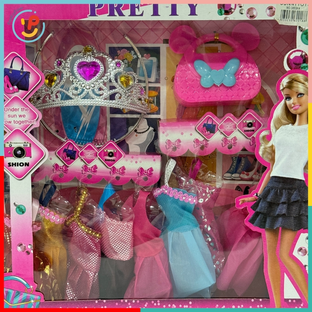 Búp bê thời trang công chúa váy dạ hội kèm phụ kiện vương miện túi xách – PeeKaPaw Toys