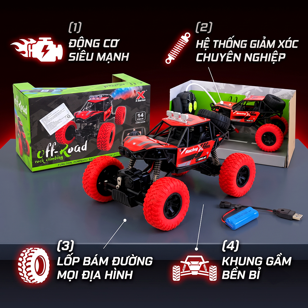 Xe địa hình điều khiển pin sạc 11808 PeeKaPaw Toys