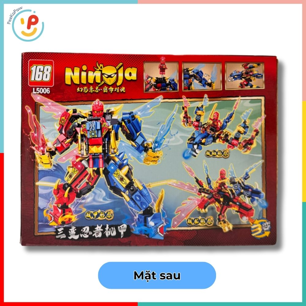 Đồ chơi lắp ráp robot Ninja 3 trong 1 384 chi tiết L5006 PeeKaPaw Toys