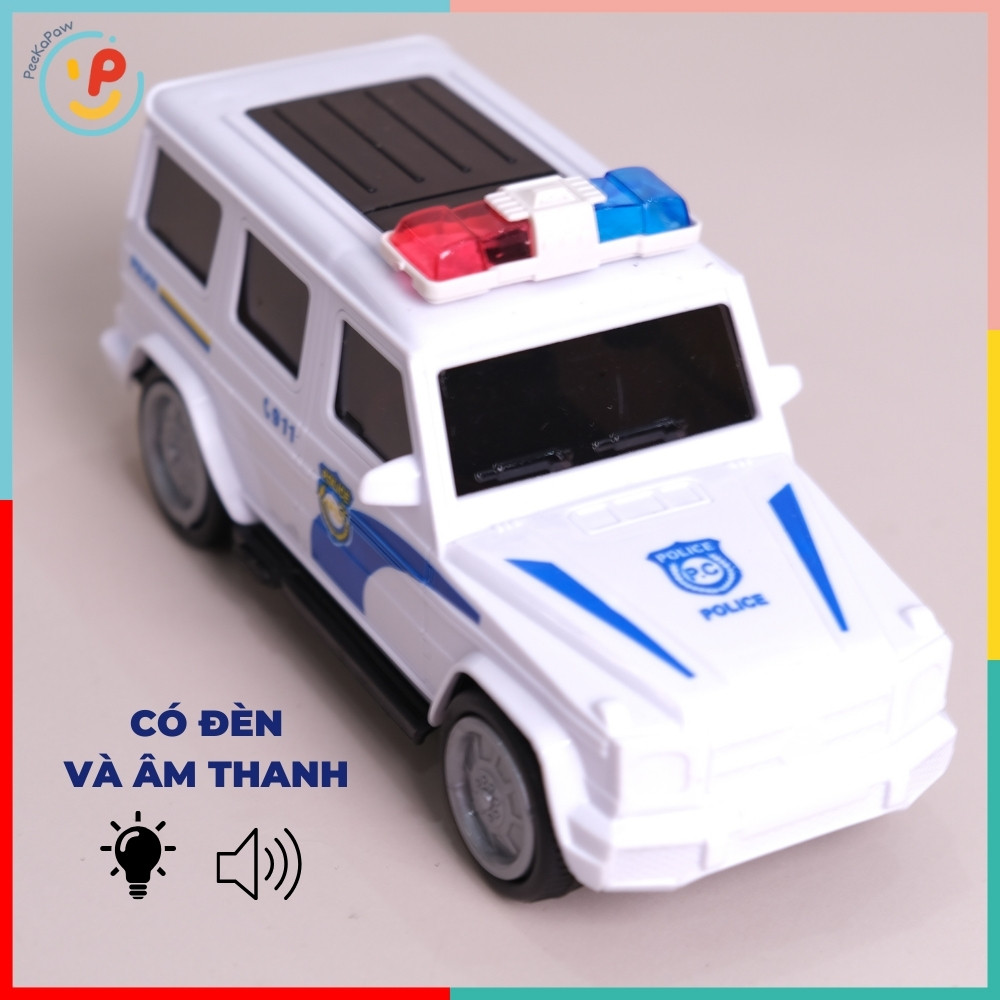 Xe Cảnh Sát Chạy Pin Có Đèn Còi PeeKaPaw Toys