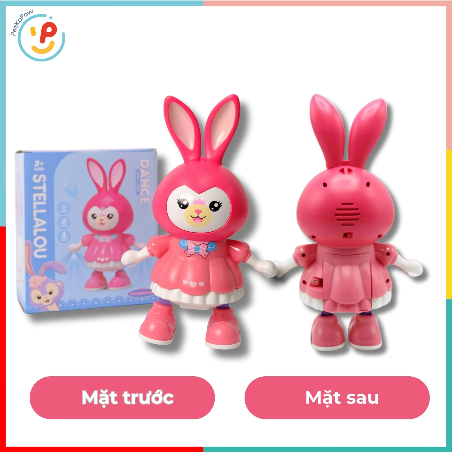 Đồ chơi Thỏ nhảy múa có đèn nhạc cho bé 9903 PeeKaPaw Toys