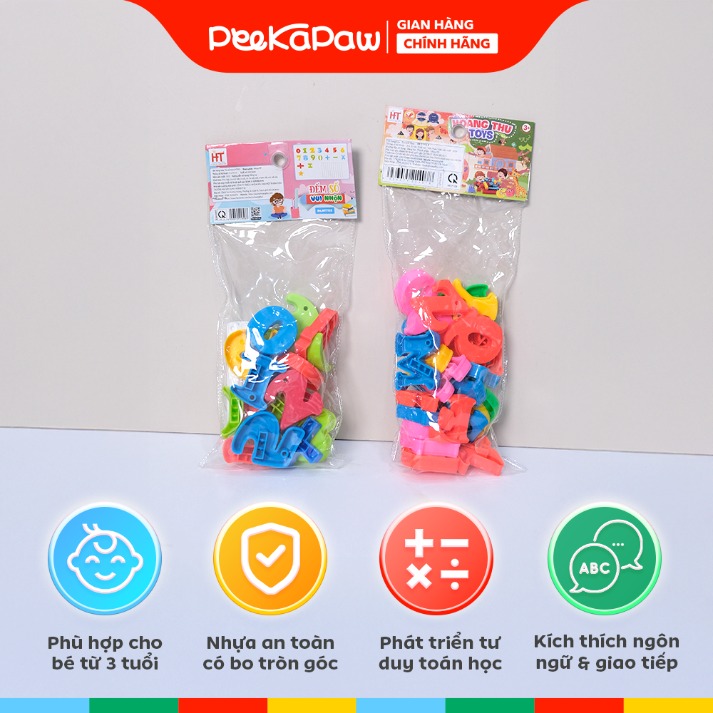 Túi chữ số Hoàng Thu hàng Việt Nam học chữ cái số đếm cho bé 3 tuổi PeeKaPaw Toys