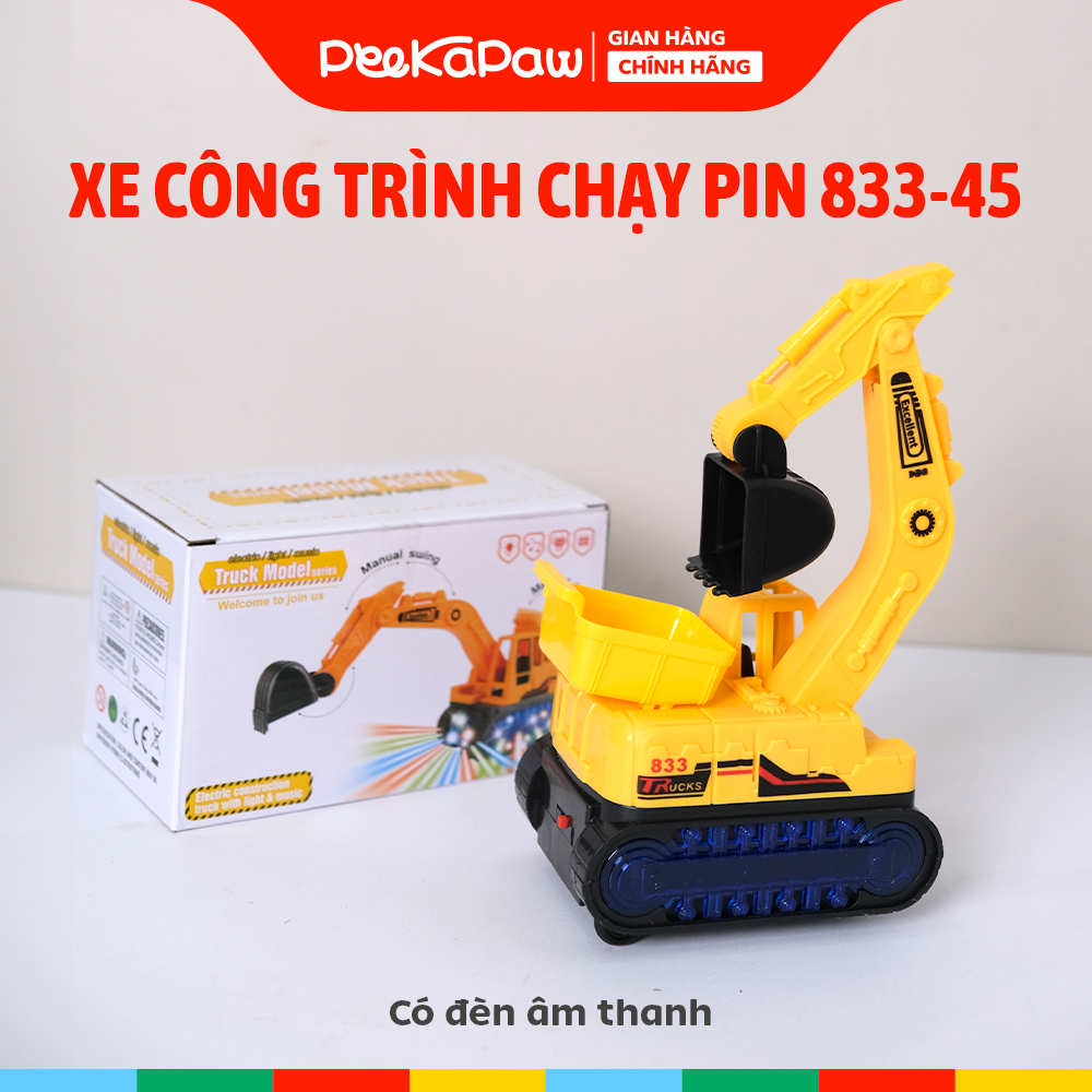 Xe công trình chạy pin 833-45 có đèn âm thanh PeeKaPaw Toys