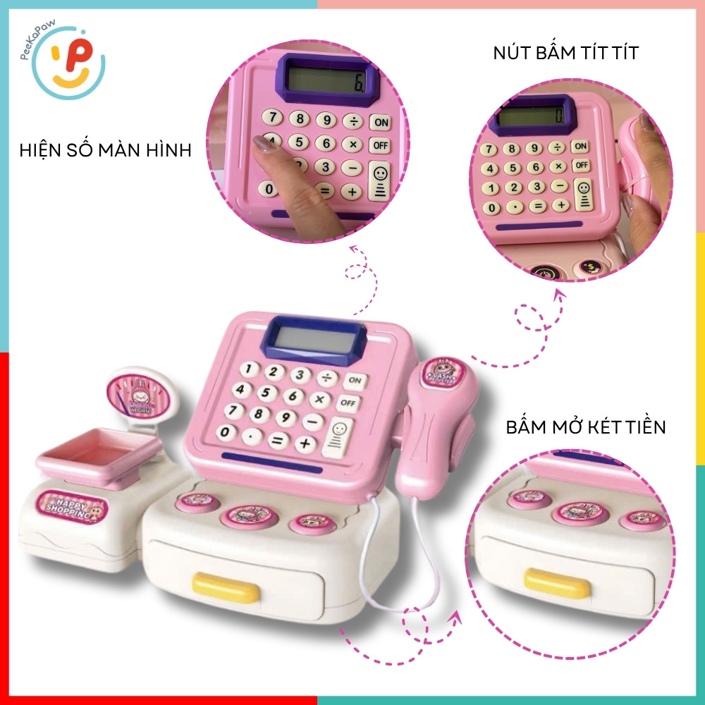 Đồ Chơi Máy Tính Siêu Thị Labubu Cho Bé Có Âm Thanh 1111-171 Peekapaw Toys