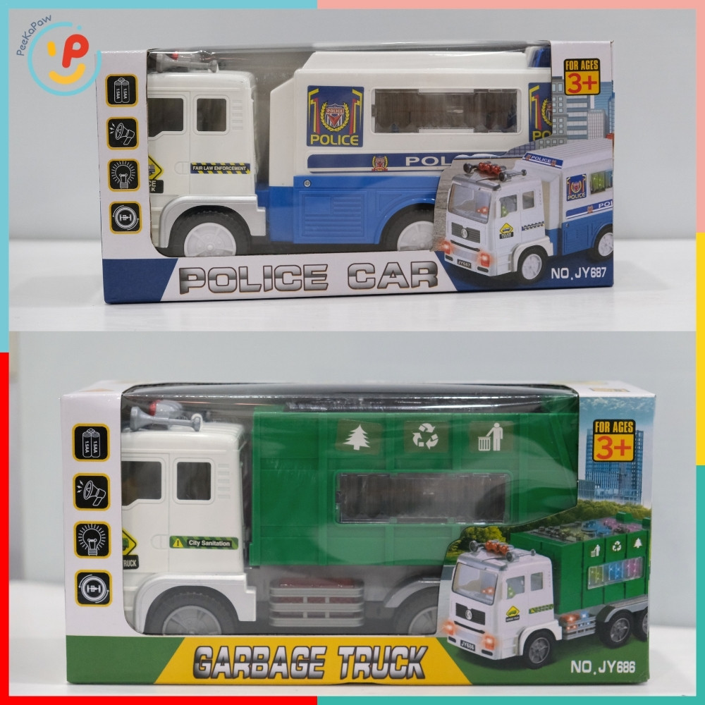 Đồ chơi xe cảnh sát 687 xe môi trường 686 có đèn nhạc PeeKaPaw Toys