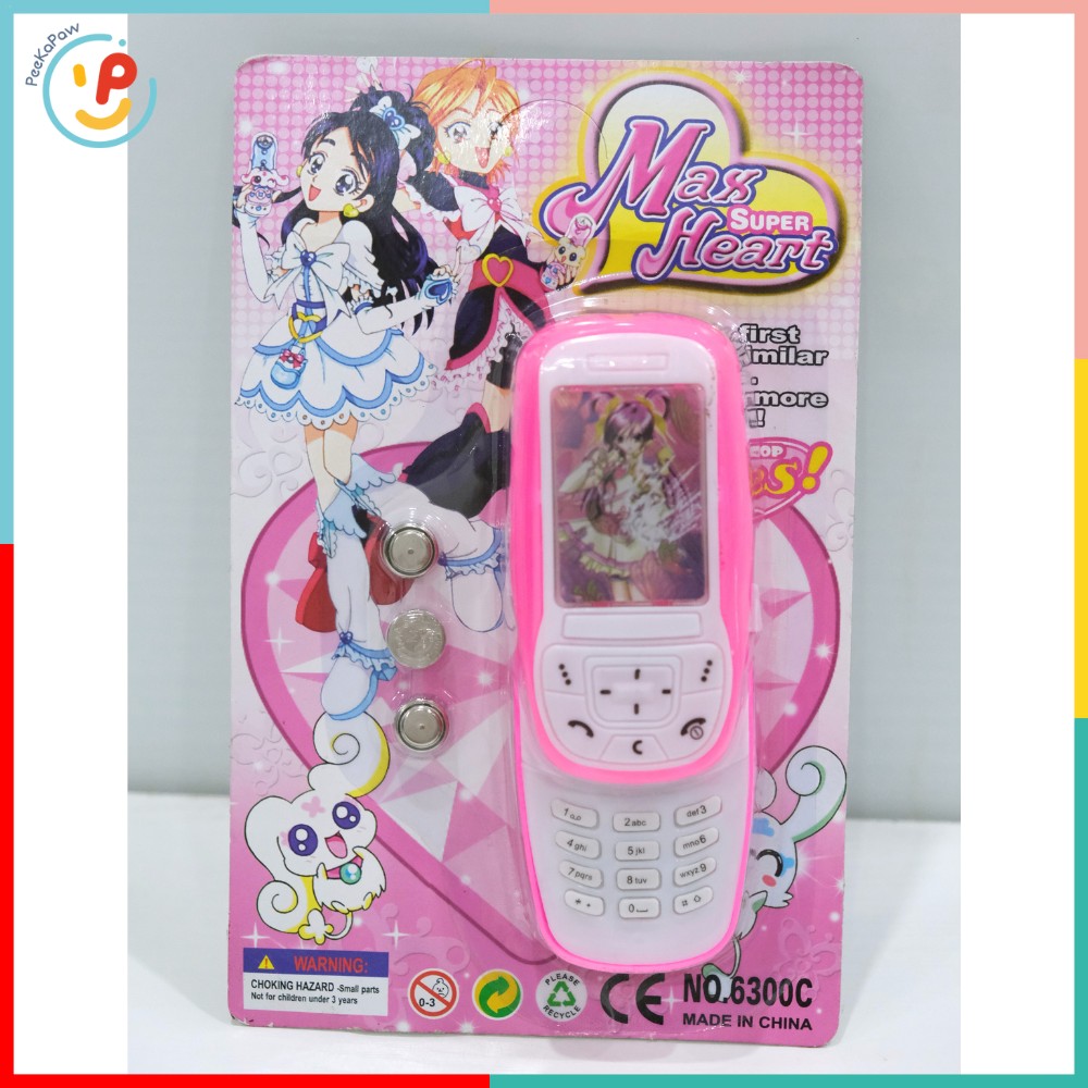 Điện thoại đồ chơi nắp trượt có đèn nhạc kèm pin 6300 PeeKaPaw Toys