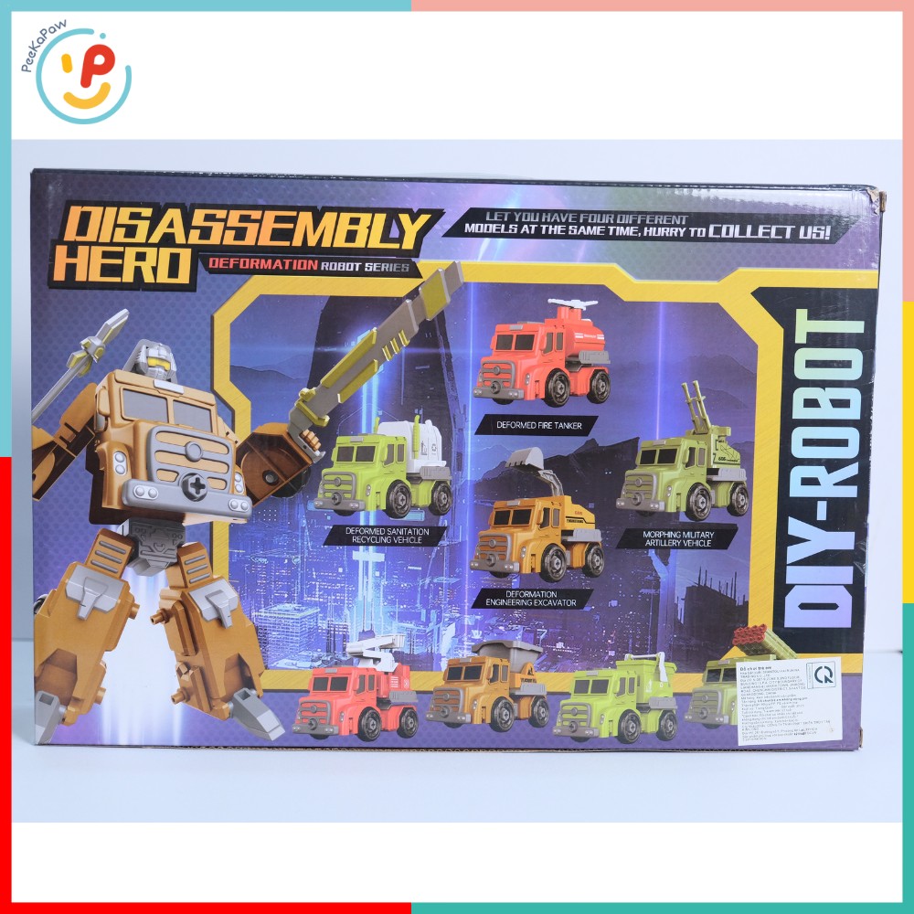 Robot Biến Hình Xe Cứu Hoả 606-C79 Đồ Chơi Lắp Ráp PeeKaPaw Toys