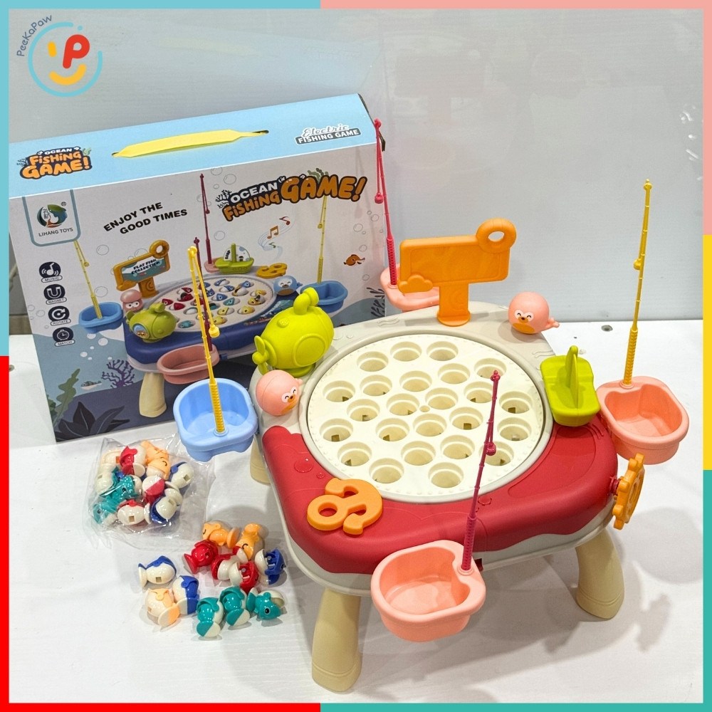 Đồ chơi bàn câu cá xoay kèm cần câu và cá mini 688-22 PeeKaPaw Toys