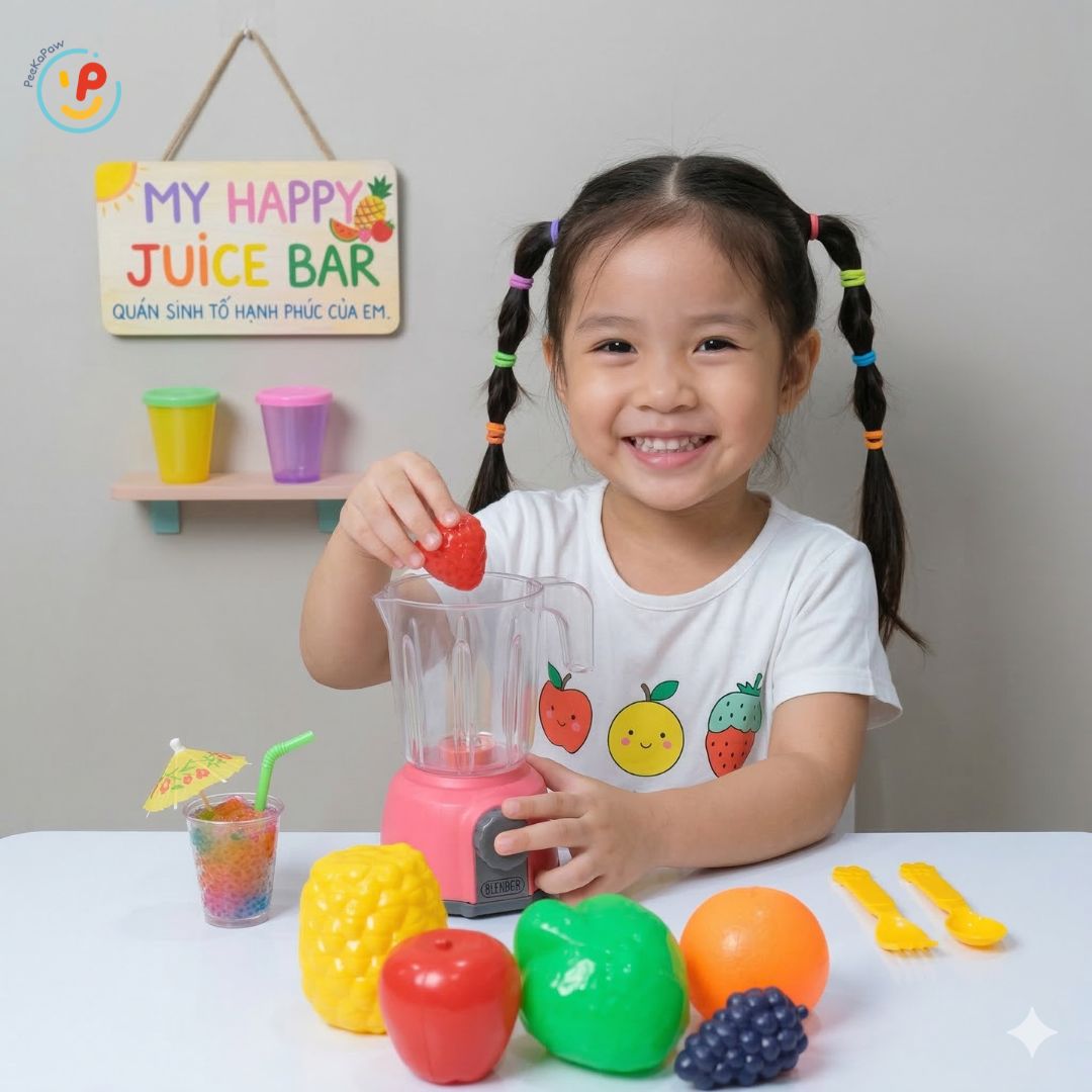 Bộ đồ chơi nhà bếp máy sinh tố trái cây hàng Việt Nam HT7308 PeeKaPaw Toys