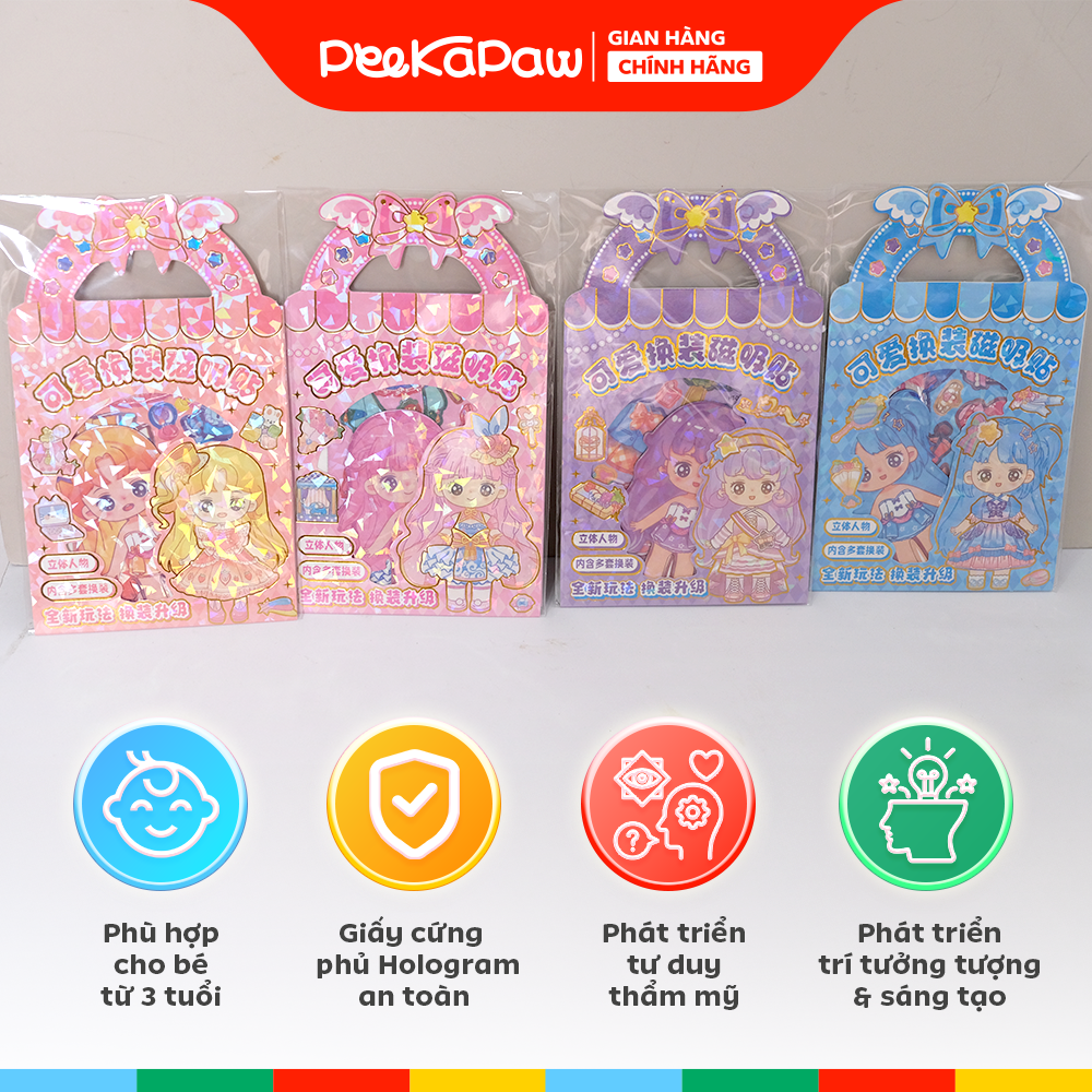 Bộ búp bê thay trang phục nam châm nhiều mẫu dễ thương PeeKaPaw Toys