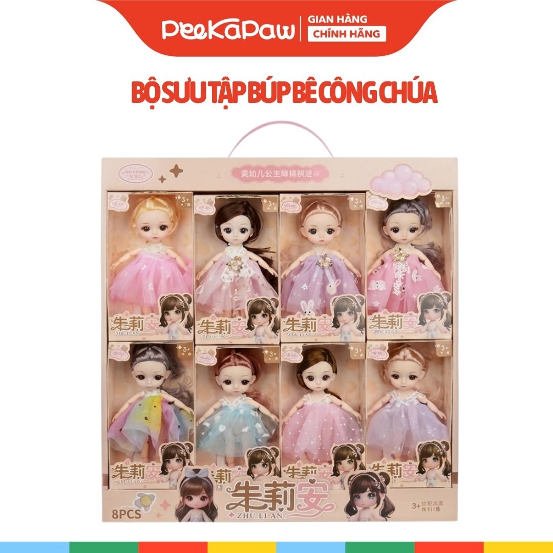 Búp bê công chúa có khớp tay chân váy thời trang 299-13B PeeKaPaw Toys