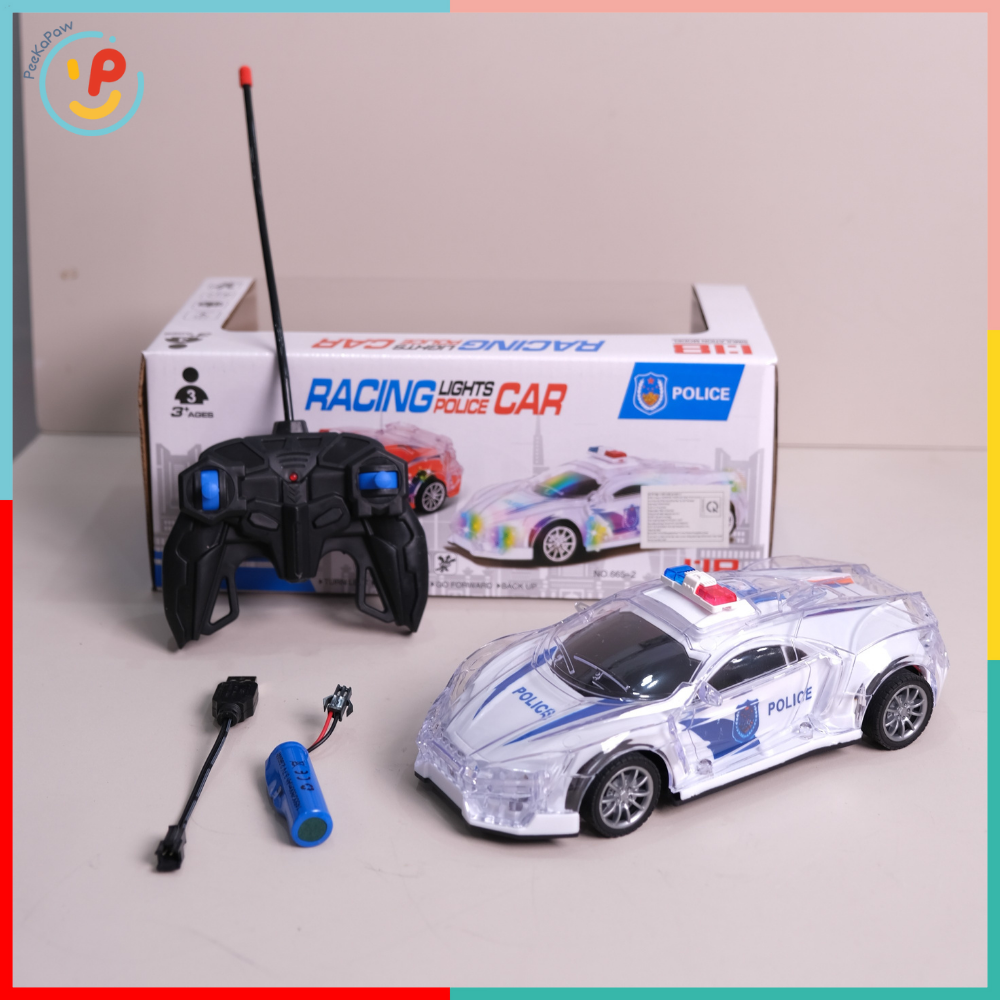Xe cảnh sát điều khiển từ xa có đèn LED 665 PeeKaPaw Toys