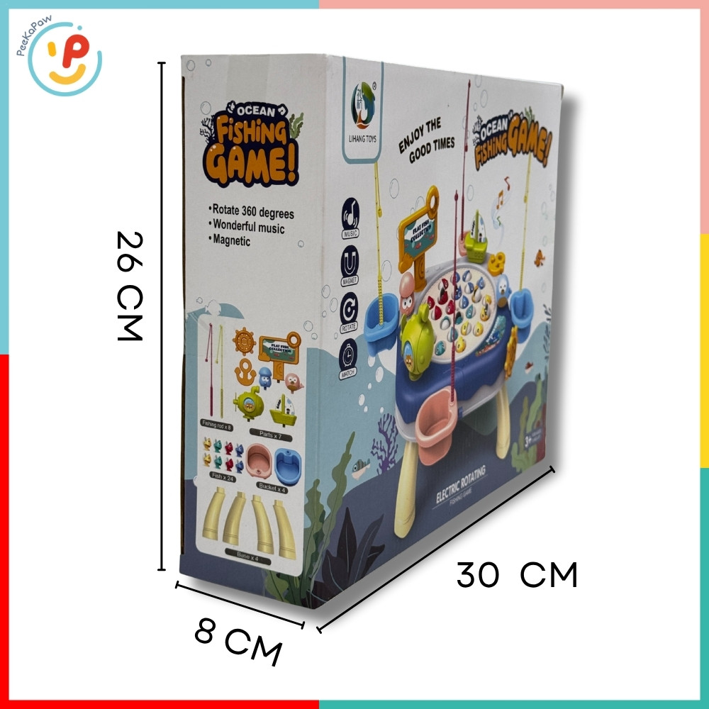 Đồ chơi bàn câu cá xoay kèm cần câu và cá mini 688-22 PeeKaPaw Toys