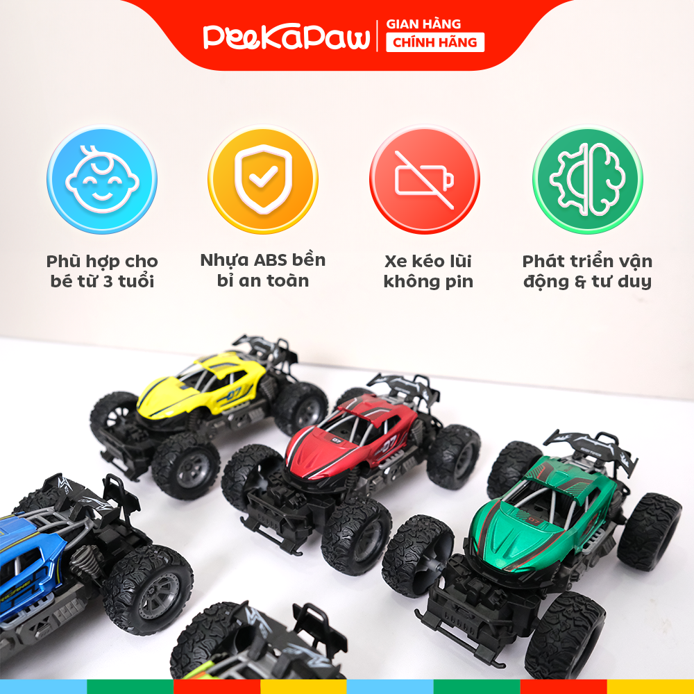 Xe Địa Hình Chạy Trớn Kéo Lùi 79816-60 Nhiều Màu PeeKaPaw Toys
