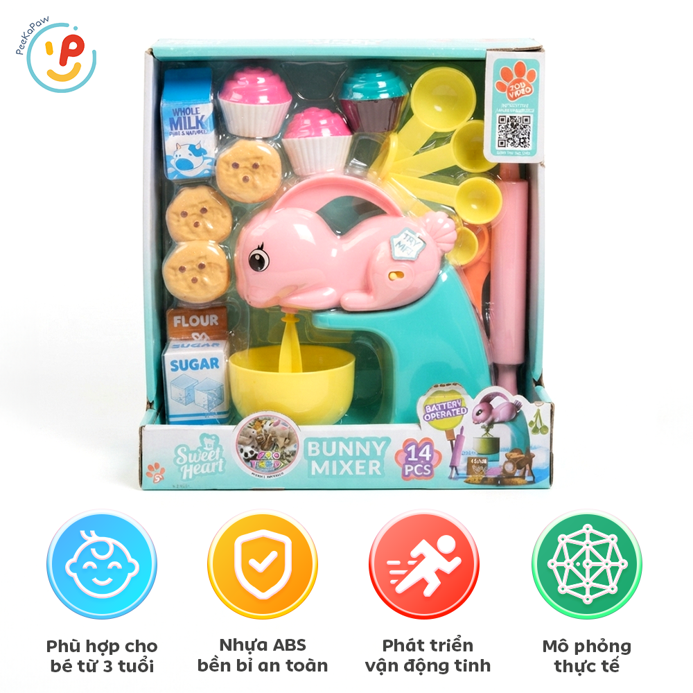 Đồ Chơi Máy Đánh Trứng Làm Bánh Thỏ Bunny SWEET HEART SH59002A PeeKaPaw Toys