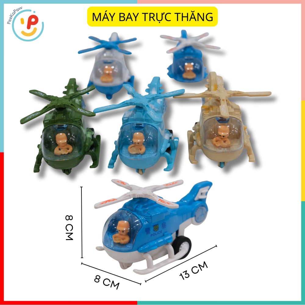 Đồ Chơi Máy Bay Trực Thăng Xe Cảnh Sát Chạy Trớn Mini PeeKaPaw Toys