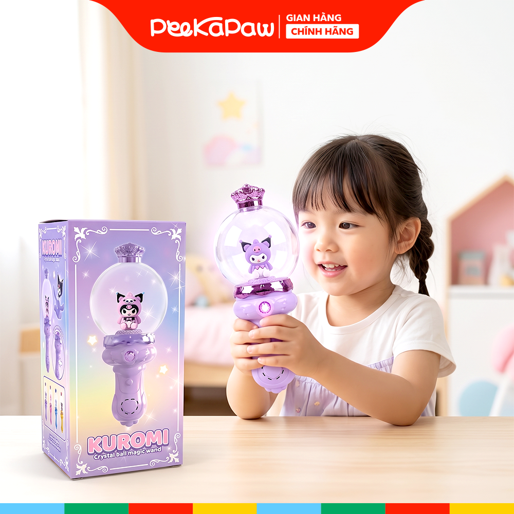 Gậy phép thuật Kuromi tím có đèn và nhạc cho bé 839M-2 PeeKaPaw Toys