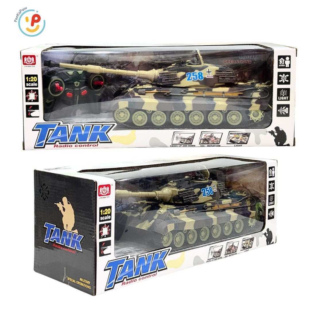 Xe Tăng Điều Khiển Từ Xa Pin Sạc 531 Mô Hình Quân Sự Tỷ Lệ 1:20 PeeKaPaw Toys
