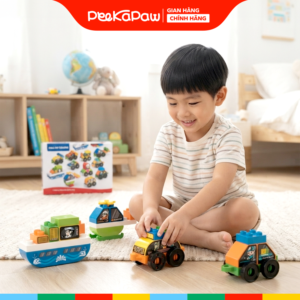 Hộp lắp ráp xếp hình phương tiện giao thông 195 chi tiết