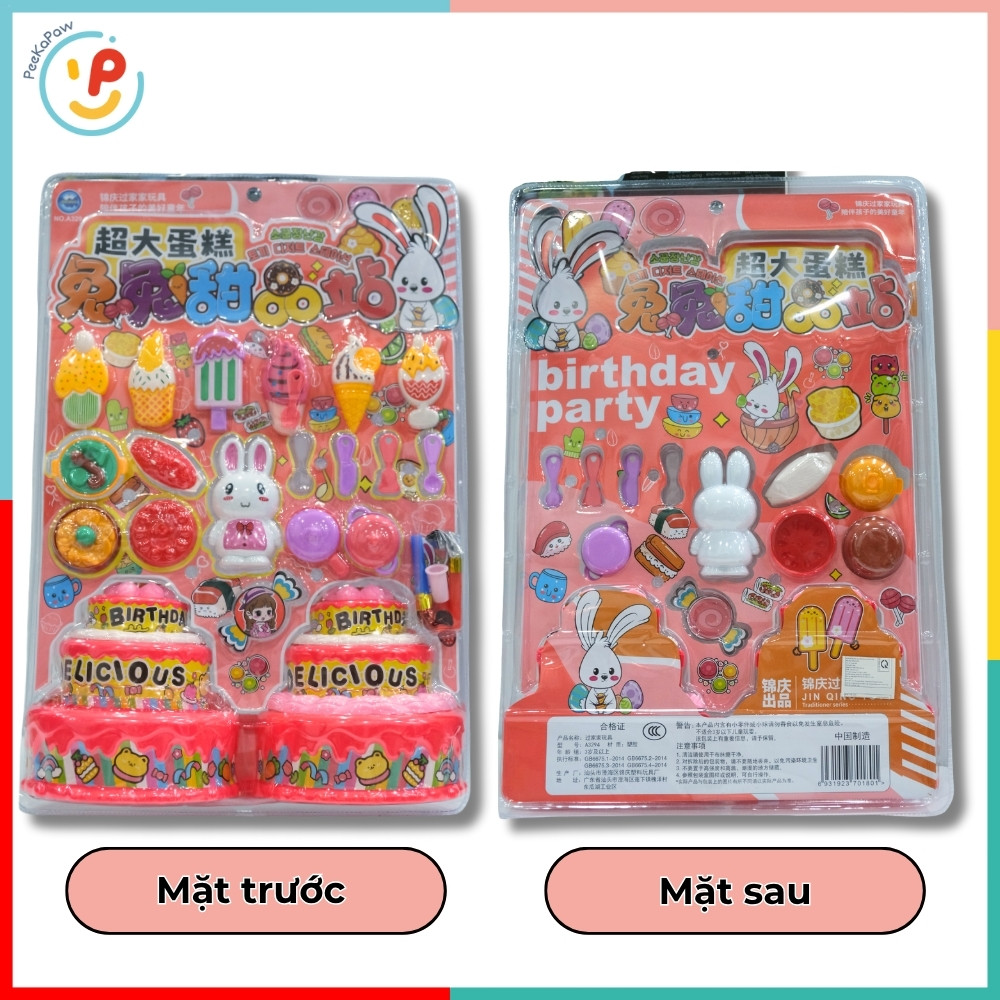Vỉ đồ chơi tiệc sinh nhật Thỏ trắng 50cm 3294 PeeKaPaw Toys