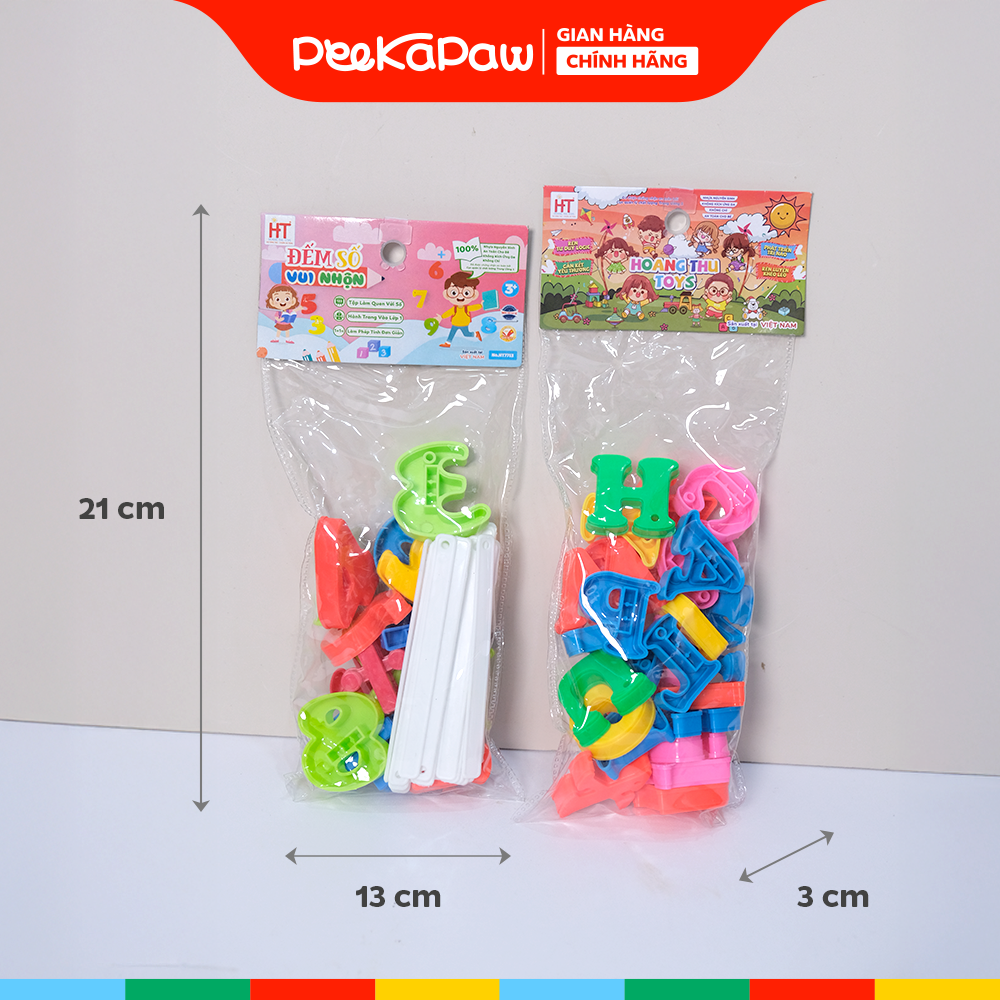 Túi chữ số Hoàng Thu hàng Việt Nam học chữ cái số đếm cho bé 3 tuổi PeeKaPaw Toys