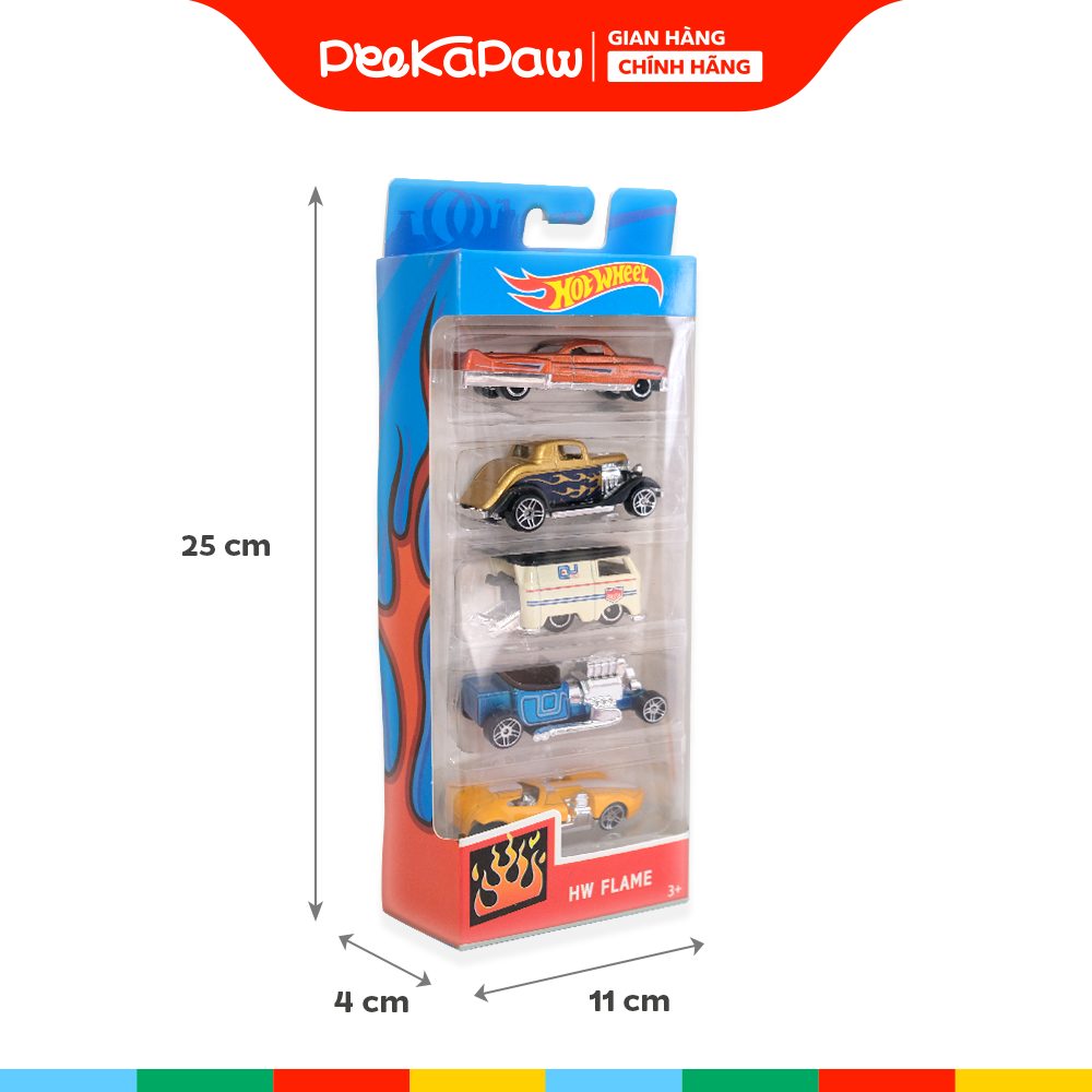 Hộp 5 chiếc xe cổ mô hình mini nhiều mẫu cho bé sưu tầm PeeKaPaw Toys