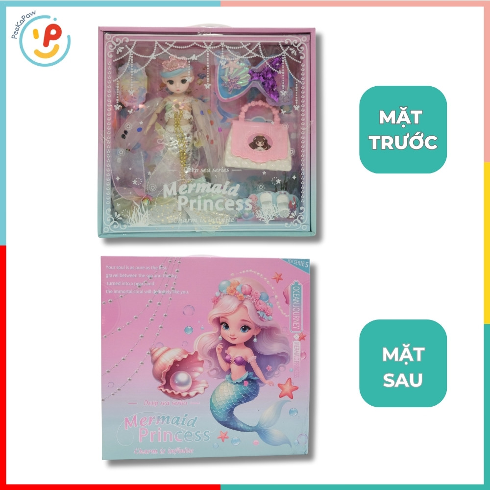 Búp bê nàng tiên cá và phụ kiện túi xách 38cm 8210 PeeKaPaw Toys
