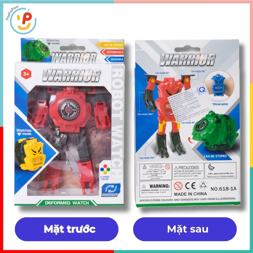 Đồ Chơi Đồng Hồ Siêu Nhân Biến Hình Robot 618-1 PeeKaPaw Toys