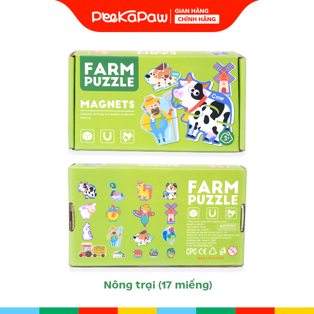 Bộ ghép hình nam châm theo chủ đề khám phá đồ chơi giáo dục sớm PeeKaPaw Toys