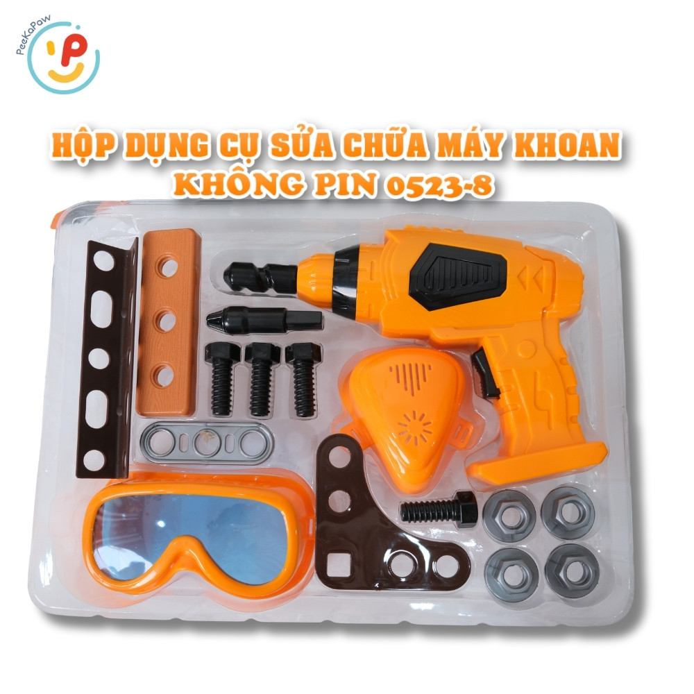 Đồ chơi dụng cụ sửa chữa máy khoan không pin 0523-8 PeeKaPaw Toys