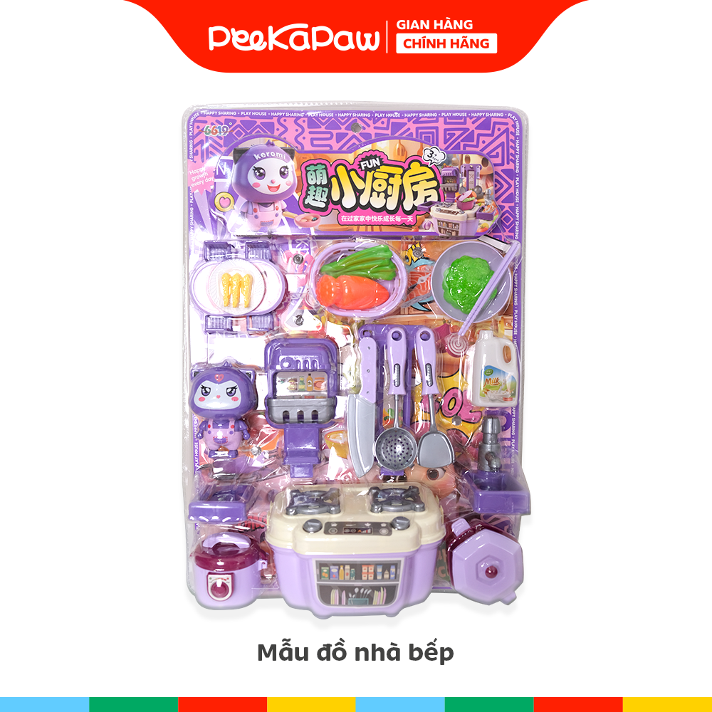 Vỉ đồ chơi nhà bếp thỏ tím máy làm kem lò nướng PeeKaPaw Toys