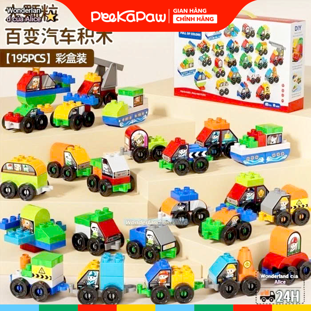 Hộp lắp ráp xếp hình phương tiện giao thông 195 chi tiết