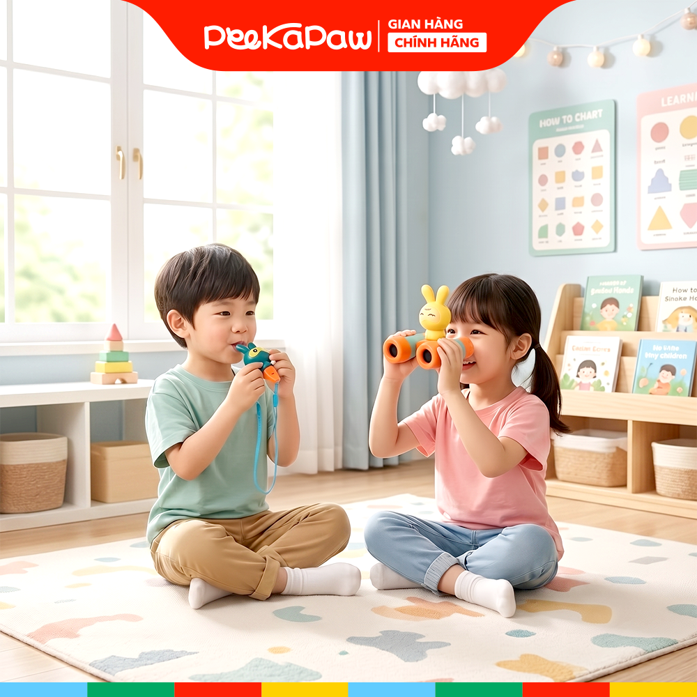 Ống nhòm kèm còi thổi Thỏ Con có dây đeo PeeKaPaw Toys