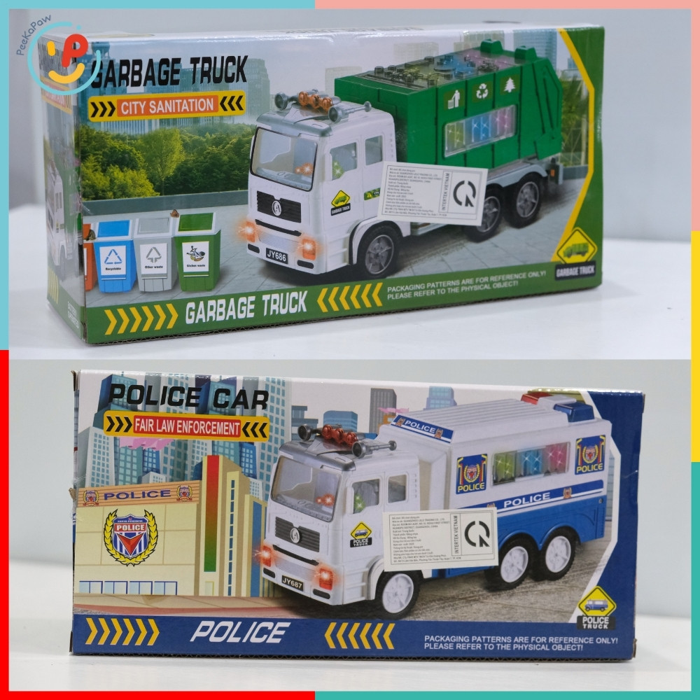 Đồ chơi xe cảnh sát 687 xe môi trường 686 có đèn nhạc PeeKaPaw Toys