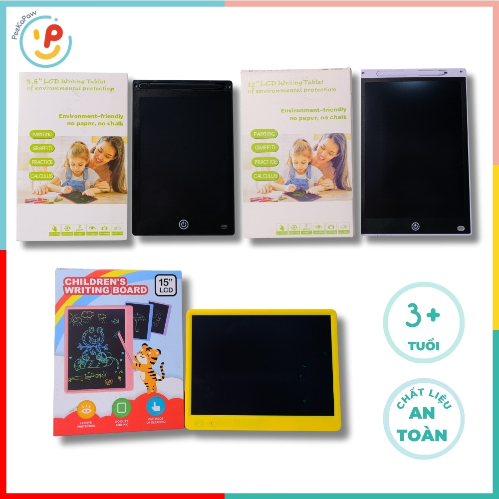 Bảng tự xoá màn hình LCD bảo vệ mắt nhiều mẫu PeeKaPaw Toys