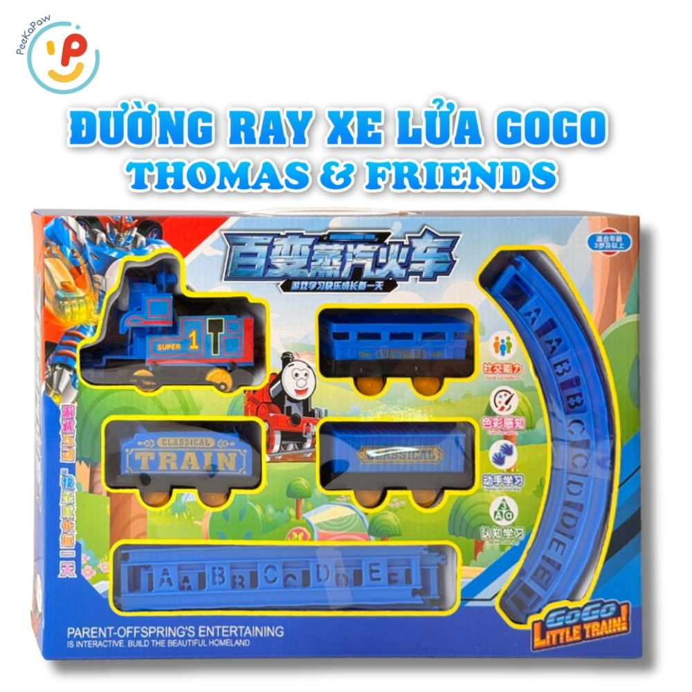 Bộ tàu hỏa đồ chơi lắp ráp đẩy trớn 989-222 kèm đường ray cho bé - PeeKaPaw Toys