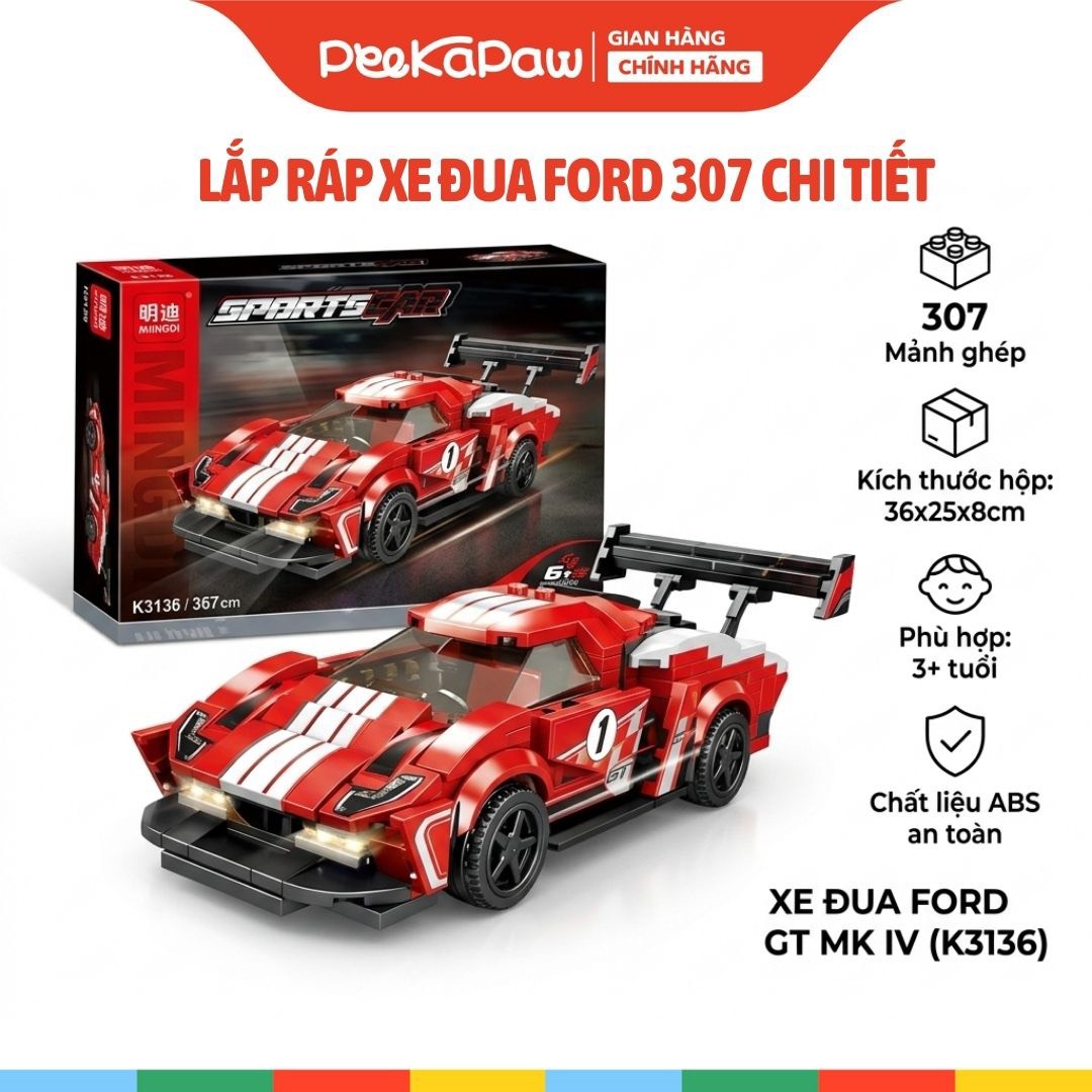 Bộ Lắp Ráp Xe Đua Thể Thao 284-323 Chi Tiết Nhiều Mẫu