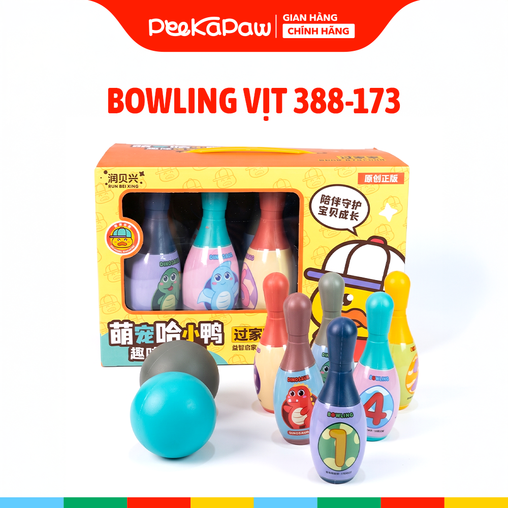 Hộp Bowling Vịt Vàng Mini Cho Bé 388-173 Đồ Chơi Vận Động PeeKaPaw Toys