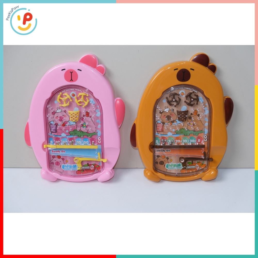 Đồ chơi tuổi thơ bắn bi sắt mê cung Pinball hình Capybara 6612A PeeKaPaw Toys