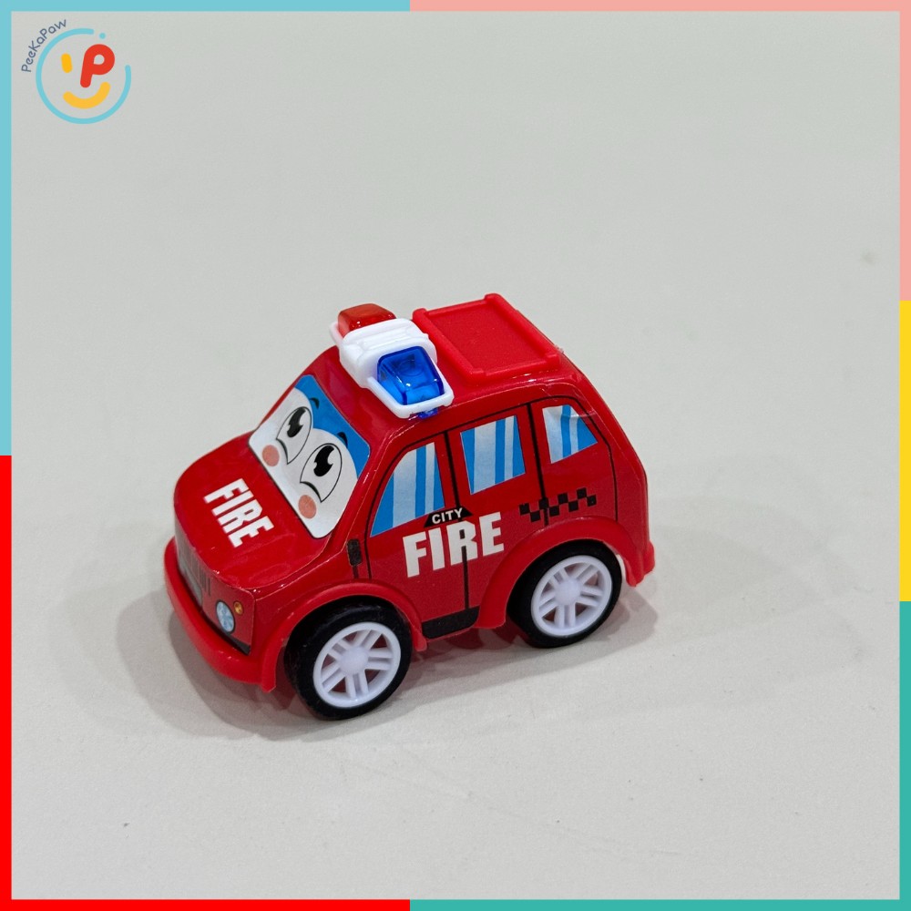 Xe cứu hoả xe cảnh sát mini chạy trớn 5cm PeeKaPaw Toys