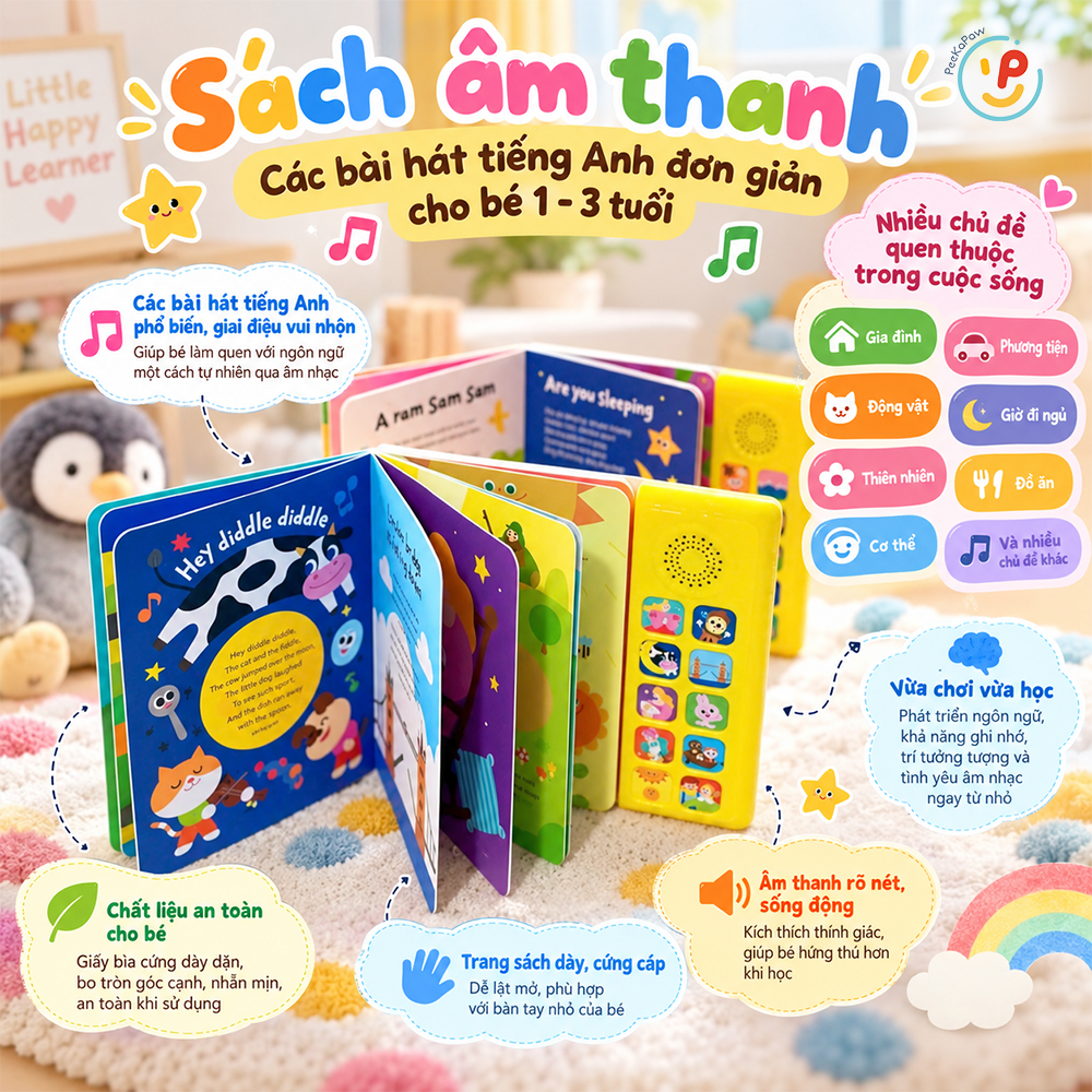 Sách âm thanh Super Simple Song cho bé học bài hát tiếng Anh PeeKaPaw Toys