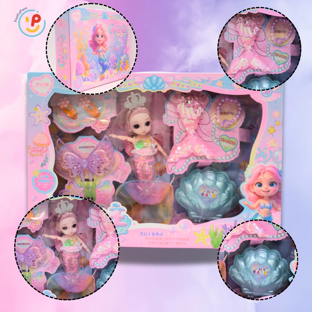 Búp bê nàng tiên cá và phụ kiện váy xinh đẹp 42cm 007-223 PeeKaPaw Toys