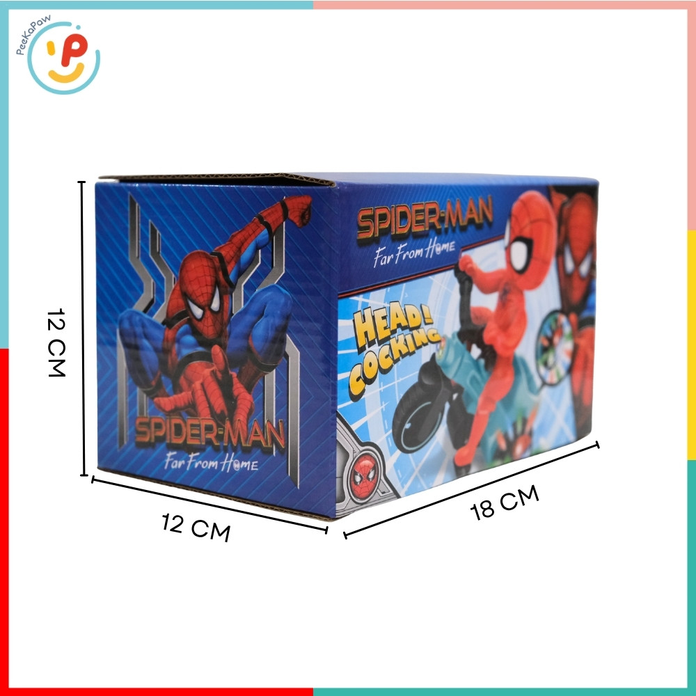 Đồ chơi Spiderman Người Nhện Đạp Xe Có Đèn Nhạc Xoay 360° PeeKaPaw Toys