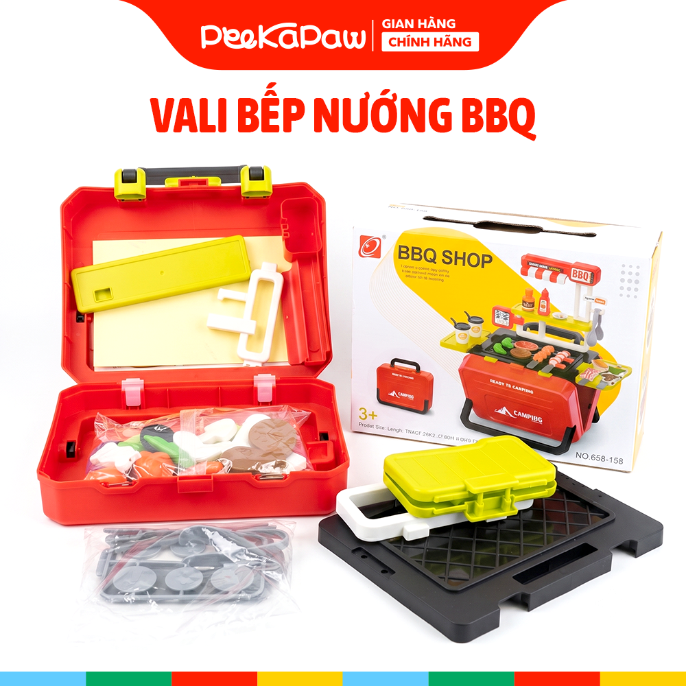 Vali đồ chơi bếp nướng BBQ cắm trại 668-158 PeeKaPaw Toys