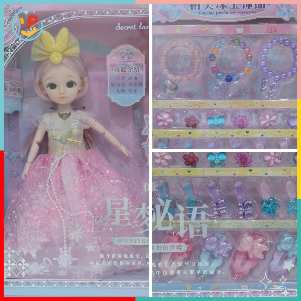 Búp bê công chúa và phụ kiện trang sức 46cm 660062 PeeKaPaw Toys