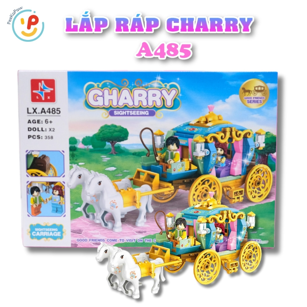 Đồ chơi lắp ráp xe ngựa hoàng gia 358 chi tiết LX.A485 PeeKaPaw Toys