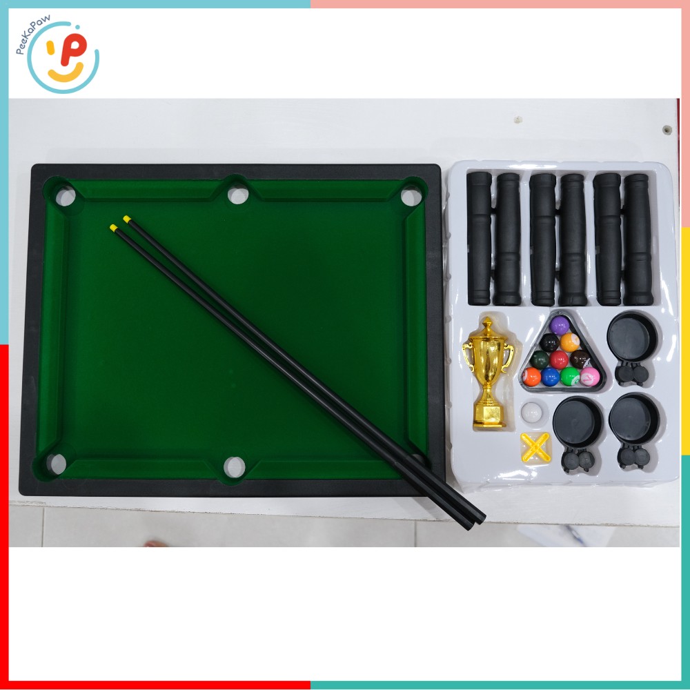 Bộ đồ chơi bàn bida mini vải nỉ có cúp vàng 9905 PeeKaPaw Toys