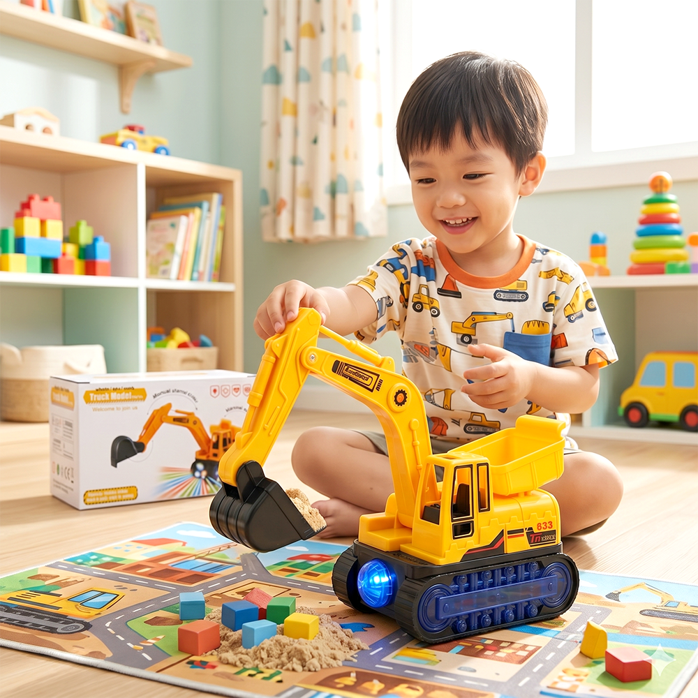 Xe công trình chạy pin 833-45 có đèn âm thanh PeeKaPaw Toys