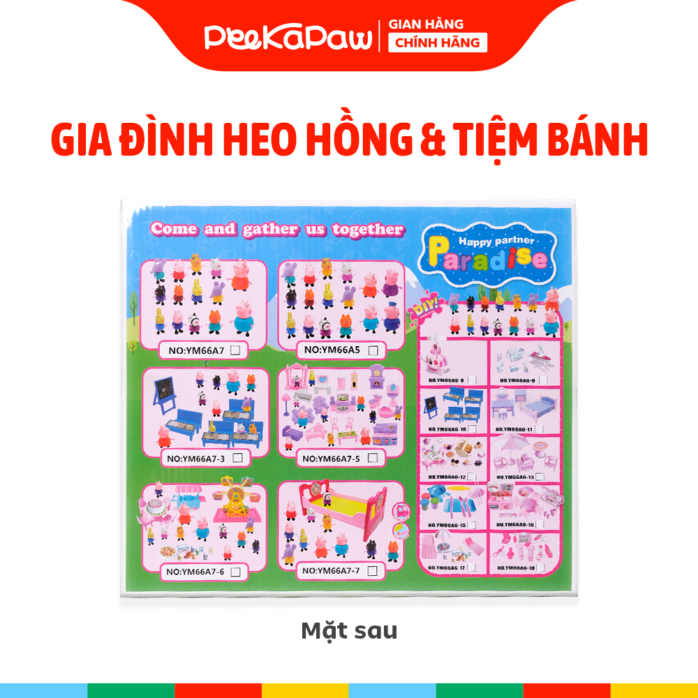 Đồ Chơi Gia Đình Heo Hồng và Cửa hàng mini YM266-34 PeeKaPaw Toys