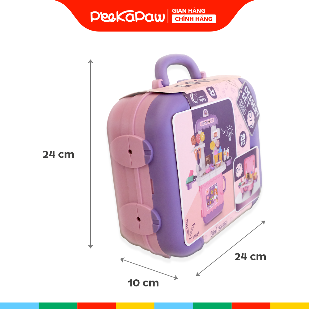 Vali đồ chơi tiệm kem và bánh ngọt 29 chi tiết 0412-11A PeeKaPaw Toys